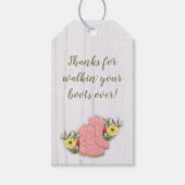 Étiquettes-cadeau Petite fille Bootie Baby shower en bois blanc (Devant)