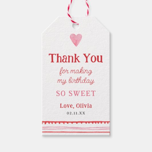 Étiquettes-cadeau Petite fille chérie anniversaire merci (Devant)