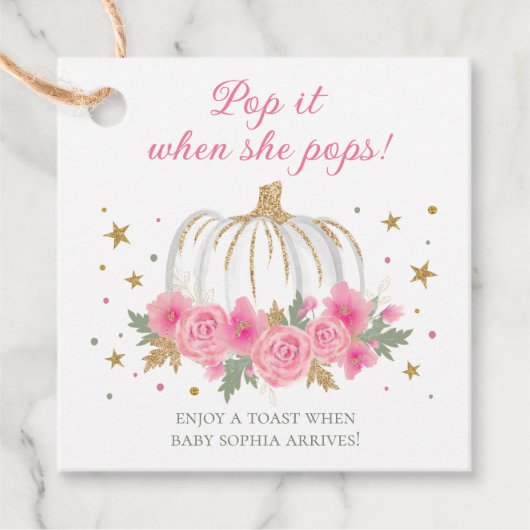 Étiquettes Cadeau Petite Fille Citrouille La Pop Quand Elle Pop (Devant)