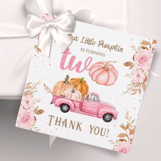 Étiquettes Cadeau Petite fille Citrouille Pink Truck Automne 2e anni