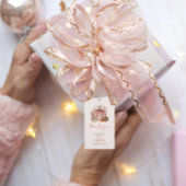 Étiquettes-cadeau Petite fille citrouille rose Baby Shower Merci