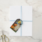 Étiquettes-cadeau Petite fille et amis Citrouilles (Avec de laficelle)