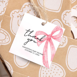 Étiquettes Cadeau Petite fille rose Boo Halloween Baby shower Carré