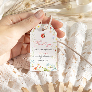 Étiquettes-cadeau Petite lotte Baby shower de jardin Merci