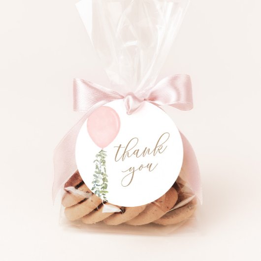 Étiquettes Cadeau Petite Miss Onederful Balloon rose Anniversaire