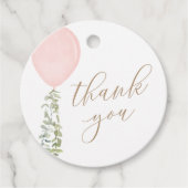 Étiquettes Cadeau Petite Miss Onederful Balloon rose Anniversaire (Devant)