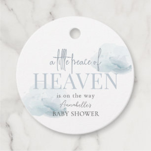 Étiquettes Cadeau Petite Paix du Ciel Baby shower de garçon à nuages