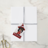 Étiquettes-cadeau Petite sorcière de Noël afro-américaine - (Avec de la ficelle)