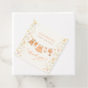 Étiquettes Cadeau Petites Citrouilles Fleurs Sauvages Baby Shower
