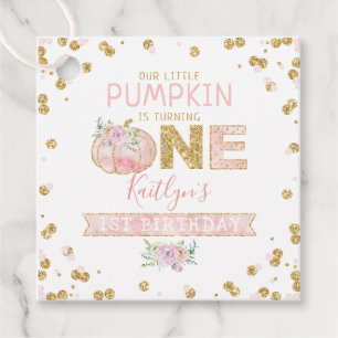 Étiquettes Cadeau Petites filles Citrouilles 1er anniversaire