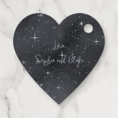 Étiquettes Cadeau Phases de la Lune de nuit étoilée Mariage céleste (Dos)