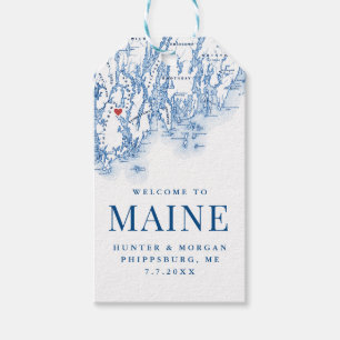 Étiquettes-cadeau Phippsburg Maine Destination Mariage Élégant Faveu