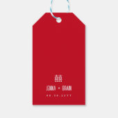 Étiquettes-cadeau Phoenix rouge | Double Merci du bonheur (Dos)