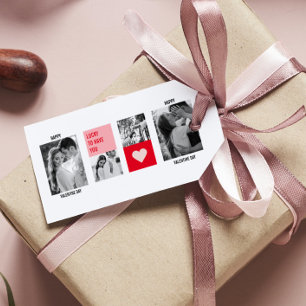 Étiquettes-cadeau Photo Collage Couple Cadeau moderne Valentines