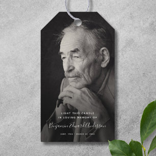 Étiquettes-cadeau Photo commémorative Bougie Funeral Keepsaké
