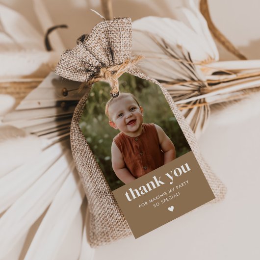 Étiquettes-cadeau Photo d'anniversaire du Merci