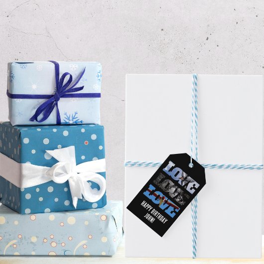 Étiquettes-cadeau Photo d'avion, Mot d'Amour, Simple Aviation