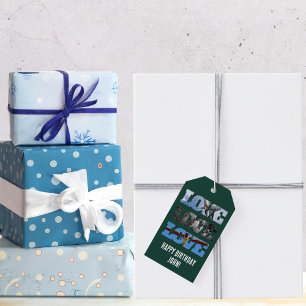 Étiquettes-cadeau Photo d'avion, Mot d'Amour, Simple Aviation