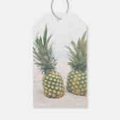 Étiquettes-cadeau Photo de 2 ananas sur une plage Anniversaire (Dos)