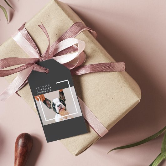 Étiquettes-cadeau Photo de chien moderne | Devis de chien