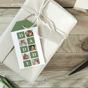 Étiquettes-cadeau Photo de collection moderne et cadeau de Fête des 