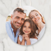 Étiquettes Cadeau Photo de Noël Joyeux Rouge moderne (Dos)