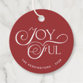 Étiquettes Cadeau Photo de Noël Joyeux Rouge moderne (Devant)