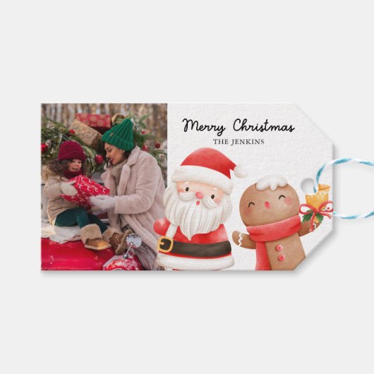 Étiquettes-cadeau Photo de Noël pour enfants Favoriser (Devant (Horizontal))