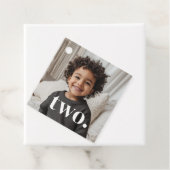 Étiquettes Cadeau Photo du 2e anniversaire - deux (En situation)