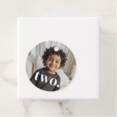 Étiquettes Cadeau Photo du 2e anniversaire - deux (En situation)