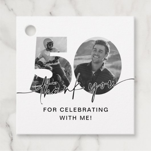 Étiquettes Cadeau Photo du 50e anniversaire (Devant)