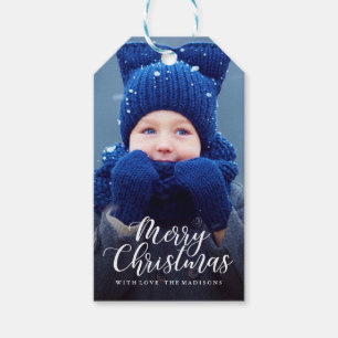 Étiquettes-cadeau Photo EDITABLE de vacances de Joyeux Noël de