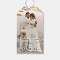 Photo, Elegant Gold Feuilles mariage Enregistrer l