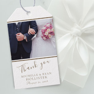 Étiquettes-cadeau Photo Elégant Merci de mariage personnalisable