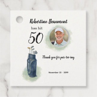 Étiquettes Cadeau Photo élégant sur le thème de golf pour homme pour