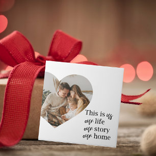 Étiquettes Cadeau Photo Famille Couple Moderne & Citation Famille Ca