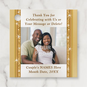 Étiquettes Cadeau PHOTO Faveurs de mariage personnalisées pas chères