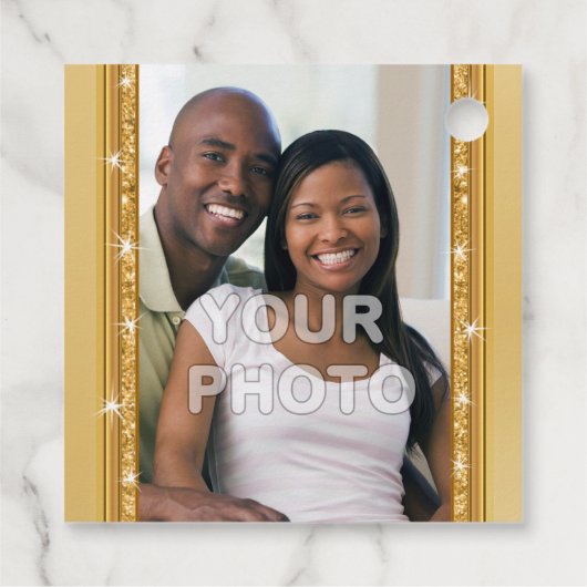 Étiquettes Cadeau PHOTO Faveurs de mariage personnalisées pas chères (Dos)