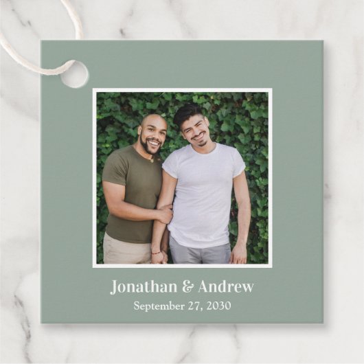 Étiquettes Cadeau Photo Mariage LGBTQ (Devant)