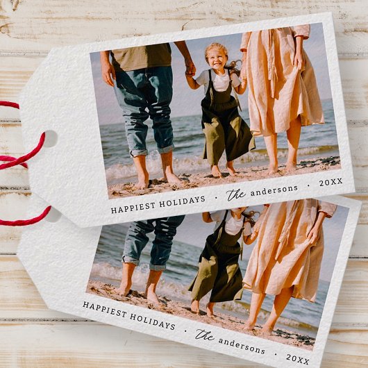 Étiquettes-cadeau Photo minimaliste moderne simple personnalisée