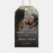 Étiquettes-cadeau Photo moderne avec Black Overlay Wedding Favor (Devant)