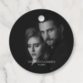 Étiquettes Cadeau Photo moderne en noir et blanc (Dos)