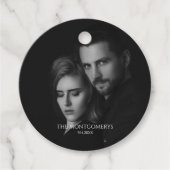 Étiquettes Cadeau Photo moderne en noir et blanc (Devant)