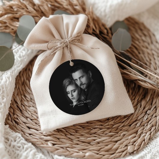 Étiquettes Cadeau Photo moderne en noir et blanc