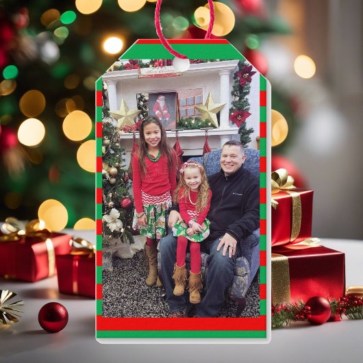 Étiquettes-cadeau PHOTO & Nom Ensemble de 10 grands Noël