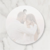 Étiquettes Cadeau Photo Ombre Monogram Mariage (Dos)