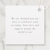 Étiquettes Cadeau Photo Overlay Love et Merci Mariage de script (Dos)