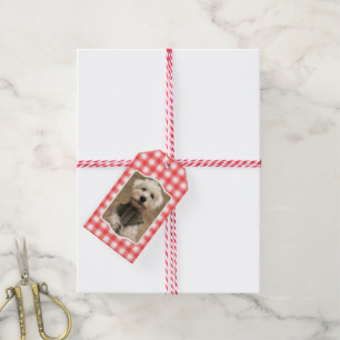 Étiquettes-cadeau Photo personnalisée Rouge et blanc Pays Agritouris