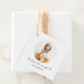 Étiquettes Cadeau Photo personnalisée simple classique