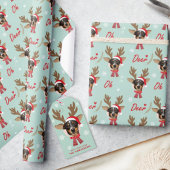 Étiquettes-cadeau Photo personnalisée Visage Reinder Noël Vacances V